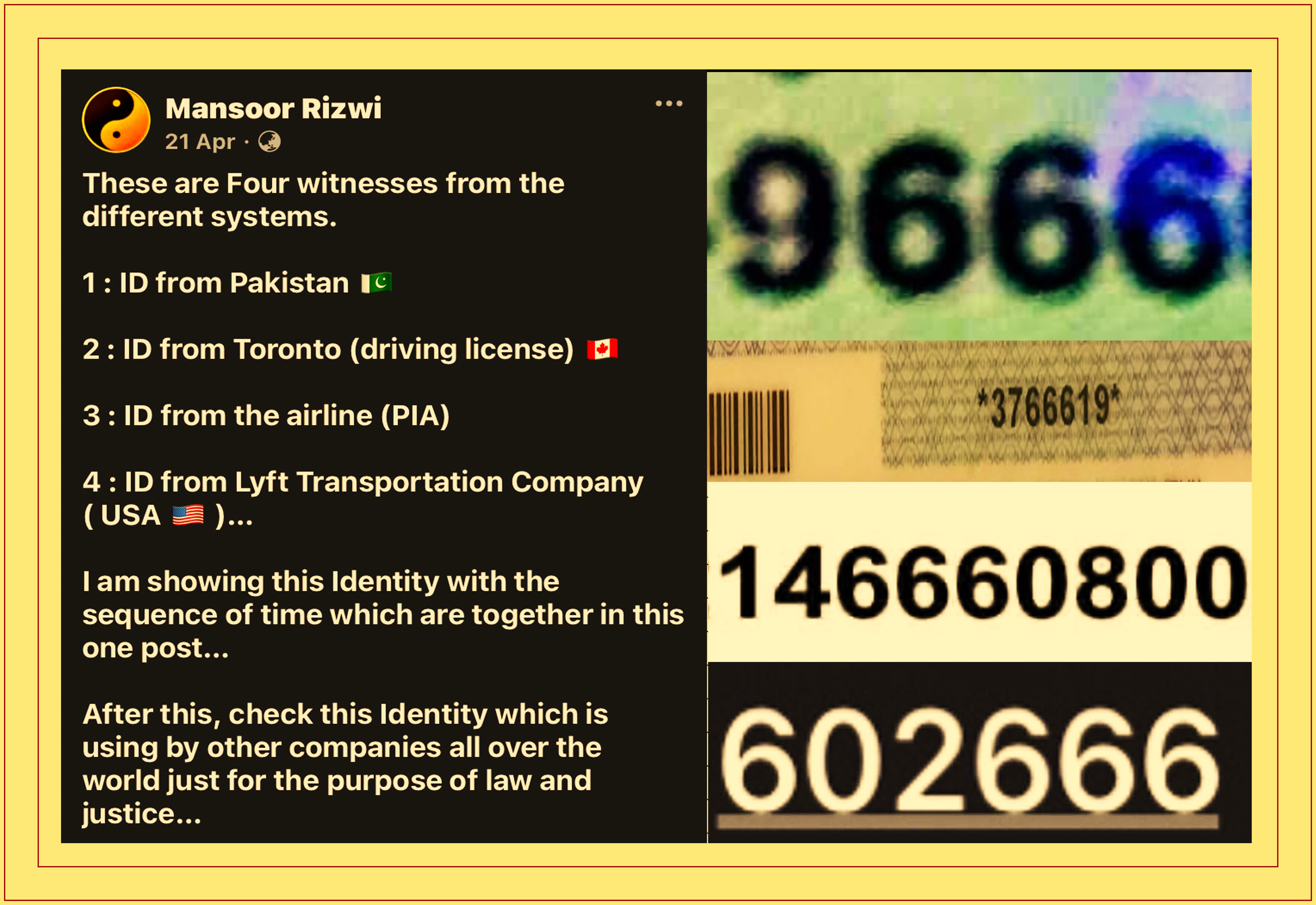 Real ID Number Of 666